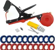 MTSDM Plant Tying Machine, Lightweight Binding Pliers with 20 Rolls of Tape Upgraded Garden Tape Tool to Tie Up Vine Quickly with Blade Tapes and Staples for Tomatoes Cucumbers Vegetables Grapes