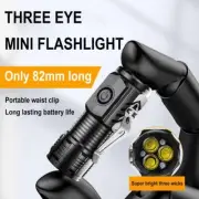 Three Eyed Mini Flashlight, Rechargeable LED Flashlights High Lumens HOT