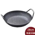 TURK 土克鍋 熱鍛雙耳格紋深鐵鍋 28CM 65930 德國製 平底鍋 (電磁爐 IH爐可用)