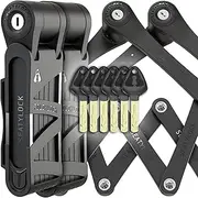 Seatylock FoldyLock Compact Folding Bike Locks - Set of 2 Matching Bike Locks with 6 Identical Keys - Patented Lightweight Heavy Duty Anti Theft with Carrying Cases for Bicycles and E-Bikes