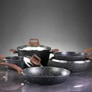 HAUSFRAU Induction Pots and Pans Set, 8pcs Nonstick Cookware PFOA Free