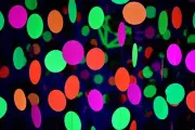 Neon Circle Garland Decoration Black Light Reactive UV Glow Hanging Banner 76Ft