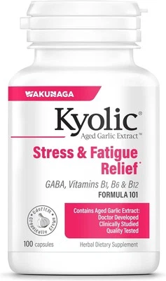 Kyolic Aged Garlic Extract Formula 101, Stress and Fatigue Relief, 100 Capsules
