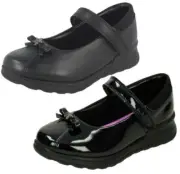 Gloforms By Clarks Girls Bow Trim School Shoes - Mariel Wish Inf
