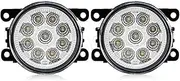Car Fog Lamp Assembly For Mitsubishi L200 For Outlander For Grandis For Pajero For Colt ASX LED Fog Light Car Fog Lamp 8000LM 30W White Yellow 12V Front Bumper Fog Light(9 Led Yellow)