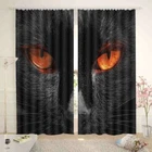 Black Cat Nice Beard 3D Curtain Blockout Photo Printing Curtains Drape Fabric
