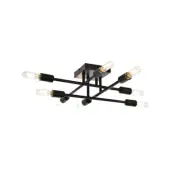 Living District Script 8 Light Flush Mount, Black - LD2351BK