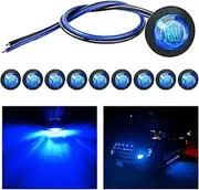 Nilight 10 PCS 3/4 Inch Round LED Clearance Light LED Front Rear Side Marker Indicator Light Bullet Marker Light for Truck RV Car Bus Trailer Van Caravan Boat