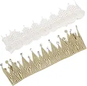 BIUDECO 2pcs Lace Design Crown Headbands Comfortable Elastic Hairbands for Boy Girl and Adorable Hair Accessories Angel and Vintage