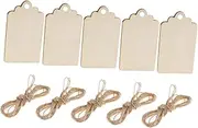 SHINEOFI 50pcs Rectangular Wood Tags Home Decor Blank Tags Home Décor Unfinished Tags Blank Labels Things to Paint on Decor for Home Wooden Shapes Wood Slices for Crafts Numb