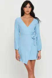 Blue Mini Dress Short Sleeve - Size 10, Women's Skater Dress