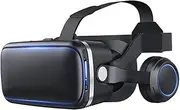 VR Glasses, Virtual Reality 3D Glasses are Equipped with Headphones Adjustable, Supporting 4.7-6.0 Inch Smartphone Virtual Reality Blu-ray, Soft and Comfortable, for TV Movies Video Games
