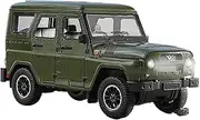 Scale Finished Model Car 1:18 for Russia UAZ Hunter Model Off-Road Vehicles Alloy Diecast RV Car Model Doors Opened Pull Back Miniature Replica Car(Green)