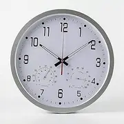 Outdoor Garden Wall Clock, 14 Inch Large Waterproof Garden Clock with Hygrometer Thermometer Waterproof Outdoor Clock Decorative Fence Ornament Outside Clock Mute Wall Clock for in