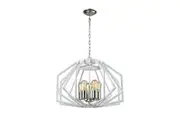 Gamba Pendant Light White Wide Angular Cage