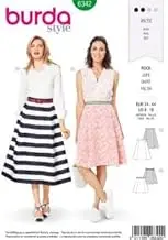 Burda 6342 Misses' Sewing Pattern Side Pleat Skirt, Size 8-10-12-14-18