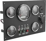 RASTKY Engine Speed Meter 24V Gauge Cluster Oil Pressure Water Temperature Voltage Display with Ignition Keys - Battery Testers