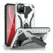 For iPhone 11 Pro Max Case, Armour Strong Shockproof Cover Kickstand, Silver