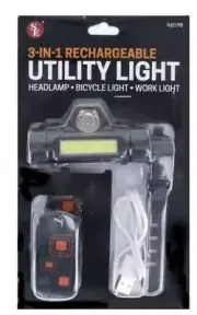 500 Lumen/3-IN-1 Rechargeable Utility Light (HeadLamp-Bicycle Light-Work Light)