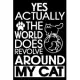 Yes Actually The World Does Revolve Around My Cat: Wide Ruled Composition Notebook For Cat Lovers