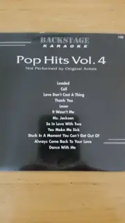 BACKSTAGE KARAOKE CDG #109 POP HITS VOL 4 Brand New, Sealed!