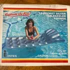 Vintage 1990 Intex Silver Tan Dazzler Lounge Inflatable 18 Pocket Pool Float New