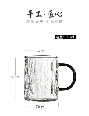 小眾玻璃杯高顏值帶把手咖啡杯家用待客套裝喝水杯子透明水杯茶杯