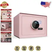 Stylish Pink Digital Security Safe - Biometric Lock for Home & Office Storage
