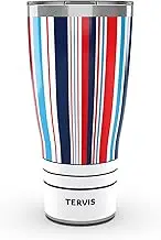 Tervis Traveler Summer Stripes Triple Walled Insulated Tumbler Travel Cup Keeps Drinks Cold & Hot, 30oz, Stainless Steel