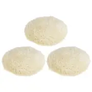 3pcs Wool Polishing Pads 5 inch Wool Buffing Pad with Hook and Loop Back