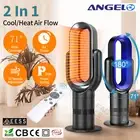 ANGELO Bladeless Cool Heat Fan Timer Remote Control Rotation Low DB Home 2 in 1