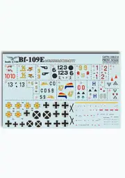 Print Scale 144-014 - 1/144 Airplane Messerschmitt Bf-109 E Aircraft, wet decal