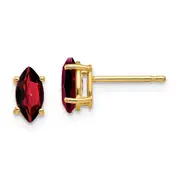 14k Yellow Gold 7x3.5mm Marquise Garnet Earrings