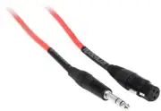 Rockville RCXFB25R 25' Female XLR to 1/4'' TRS Cable Red, 100% Copper