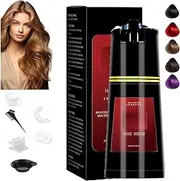 Polar Hair Dye Shampoo,Polar Hair Care Instant Dye Shampoo,Polar Shampoo,Color Shampoo Hair Dye,Polar Hair Care Shampoo,Polar Color Restoring Shampoo,Black Hair Dye Shampoo for Men and Women (Red)