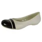 NEW Crocs Womens Slip On Cap Toe Flat Shoes Stucco / Black US 5 Dress Shoes