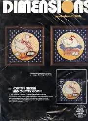 Vintage Dimensions 1982 Country Chicken and Country Goose Cross Stitch Kit #3534