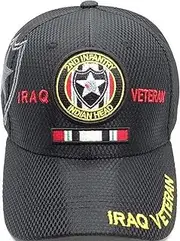 [Cultural Exchange] 2nd Infantry Division Iraqi Veteran Shadow Jersey Mesh Mens Cap [Black - Adjustable], Black, One Size