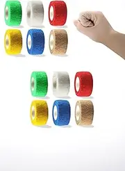 Honwor 12 Rolls Self-Adherent 1 inch x 5YD Breathable Vet Tape | Elastic Adhesive Bandage for Sports, Wrist, Ankle Support & Tattoo Care