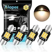 Alopee 4 Pack DE3022 Led Bulb 31mm Led Festoon Light DE3175 LED Bulb Warm White 6SMD 3020 Led Non-Polarity Canbus Error Free 7065 Led Bulb Dome Light for Car Map Door Trunk License Plate Light