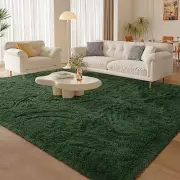 Litopyo Large Soft Dark Green Rugs for Bedroom, 6x9 Feet Fluffy Carpets,