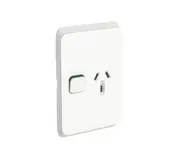 Clipsal Iconic Series Single Powerpoint Vertical - 10 Amp - Vivid White - 3015V-VW