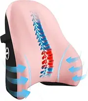 Memory Foam Seat Waist Pillow, for Office Chair, Car, Game Chair Lower Back Pain Relief and Improve Posture Lumbar Support Pillow, Pink