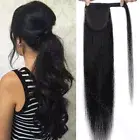 Long Thick Hair Wrap Ponytail Real Remy Human Hair Clip in Pony Tail Extensions