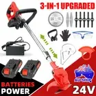 Cordless Grass Trimmer Lawn Grass Brush Cutter Blade Whipper Snipper & 2 Battery