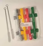 Teether Toy 4 Silicone Babies 3-18 M Hollow Teething Tubes with Safety Shield
