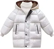 [LWLZVDUD] Kids Winter Clothes Kids Hooded Long Coat Kids Puffer Jacket Autumn and Winter Long Hooded Warm Padded Coat for Girls 7-8 Years Old