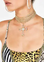 Cross Over Layered Necklace