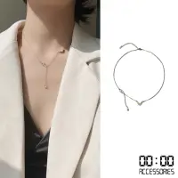 在飛比找momo購物網優惠-【00:00】韓國設計唯美愛心圈圈美鑽吊墜Y字鍊(Y字鍊 愛