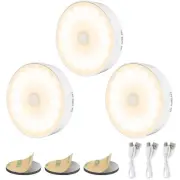 3 Pack Motion Sensor Light Indoor, Upgraded 14 LEDs Night Light USB Rechargea...